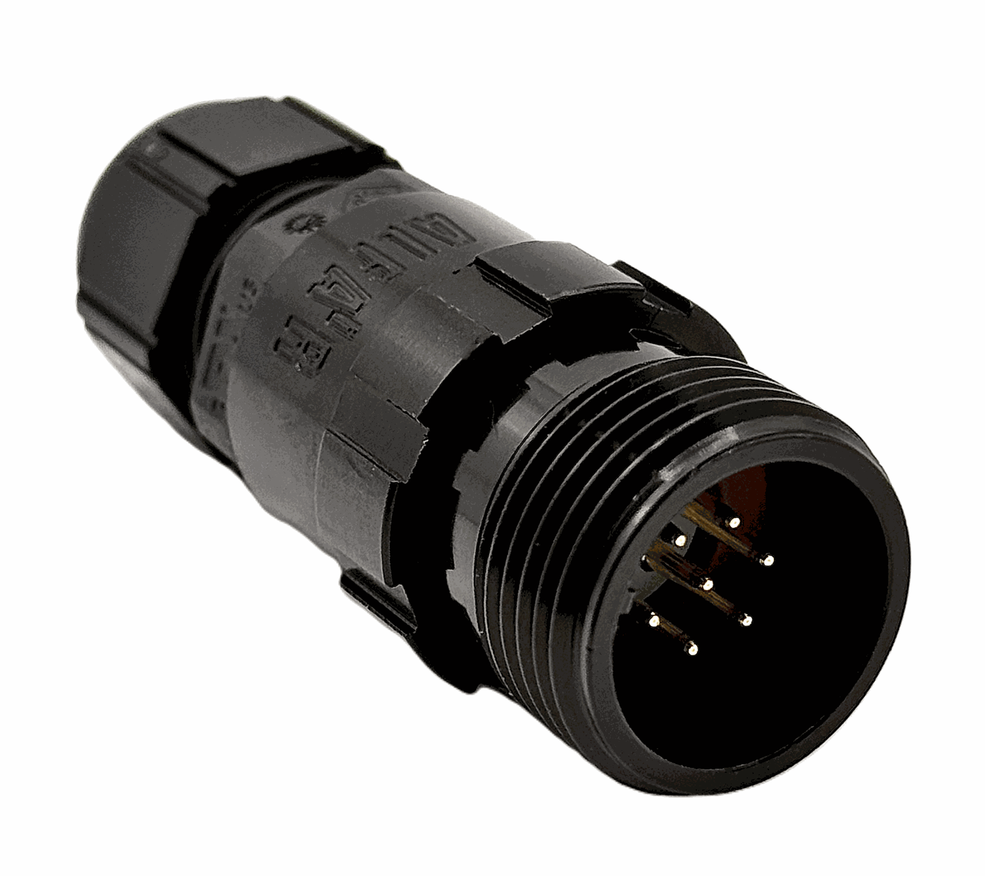 CONNECTOR MULTICONTACT EXTENDER MALE SOLDER SIZE-10 7 PINS 7.5A CLAMP TYPE D CABLE Ø 4.5mm-10mm BLACK ANODISED IP68