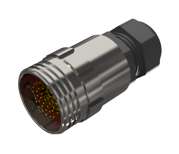 CONNECTOR MULTICONTACT AERIAL EXTENDER MALE SOLDER SIZE-30 37 PINS 7.5A CLAMP TYPE B CABLE Ø 7mm-15mm NICKEL IP68