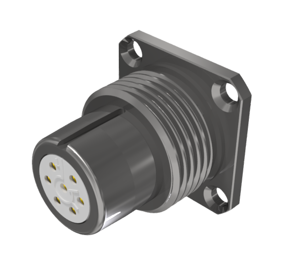 Conector multicontacto de base hembra para soldar, tamaño-10 con 7 pines y 7,5A, en níquel con IP68