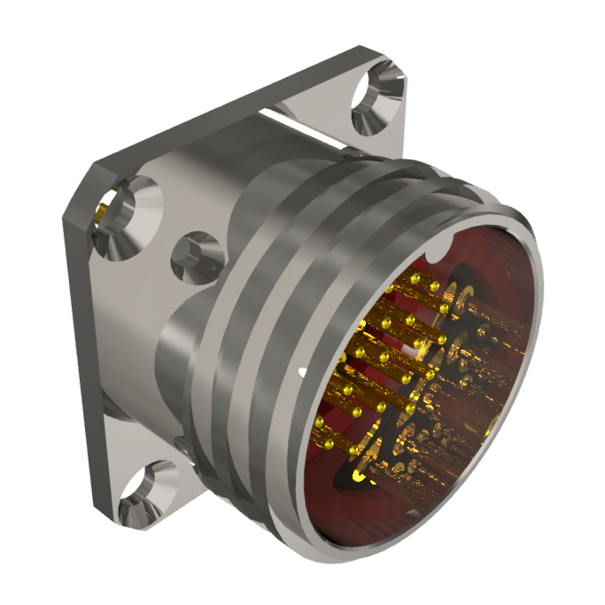 Conector multicontacto de base macho para soldar, tamaño-20 con 22 pines de 7.5A en níquel IP68