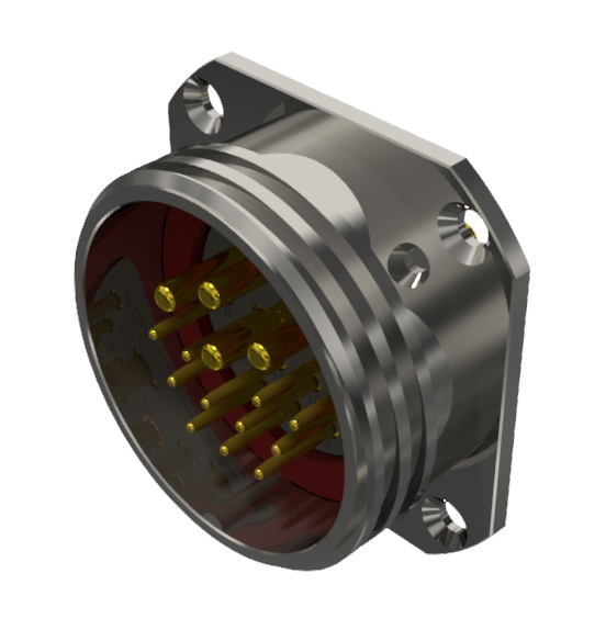 CONNECTOR MULTICONTACT RECEPTACLE MALE SOLDER SIZE-30 15 PINS 10A / 25A NICKEL IP68
