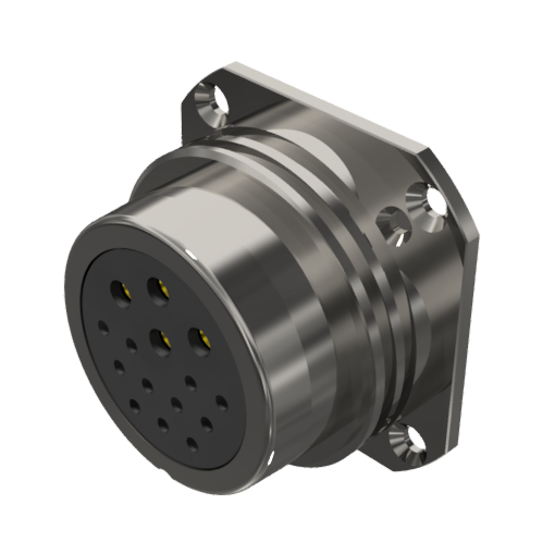 CONNECTOR MULTICONTACT RECEPTACLE FEMALE SOLDER SIZE-30 15 PINS 10A / 25A NICKEL IP68