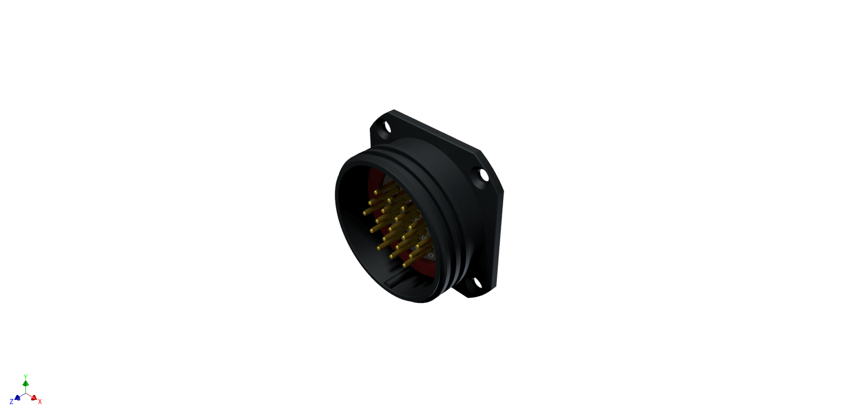 CONNECTOR MULTICONTACT RECEPTACLE MALE SOLDER SIZE-30 19 PINS 10A BLACK ANODISED IP68