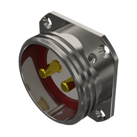 CONNECTOR MULTICONTACT RECEPTACLE MALE SOLDER SIZE-30 2 PINS 50A NICKEL IP68