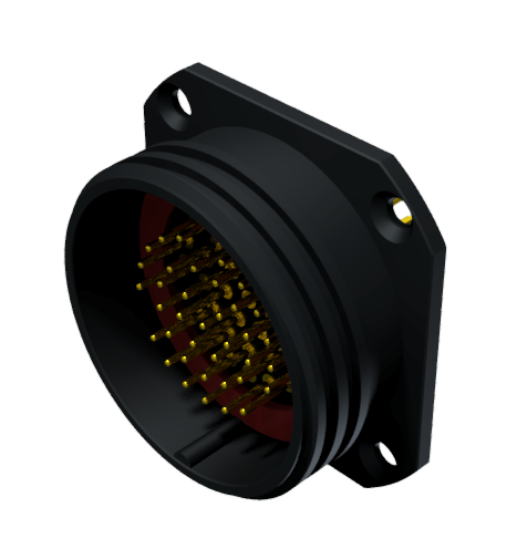 CONNECTOR MULTICONTACT RECEPTACLE MALE SOLDER SIZE-30 37 PINS 7.5A BLACK ANODISED IP68