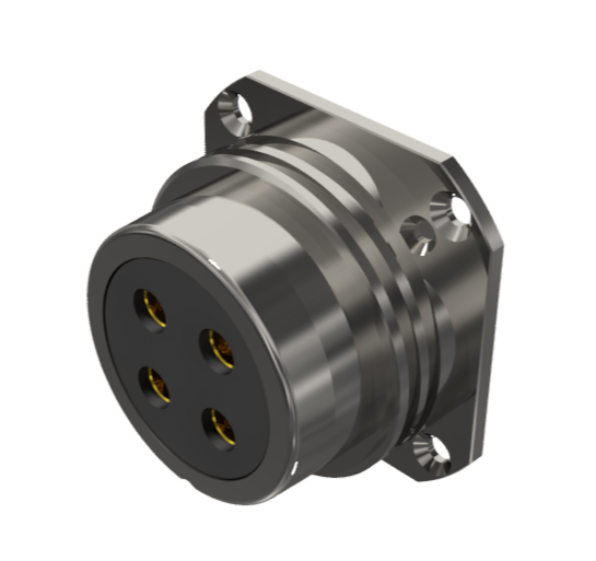 Conector multicontacto base hembra para soldar de tamaño-30 con 4 pines 50A níquel IP68