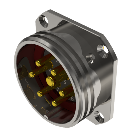 Conector multicontacto de base macho para soldar, tamaño-30 con 7 pines de 25A / 50A en níquel e IP68