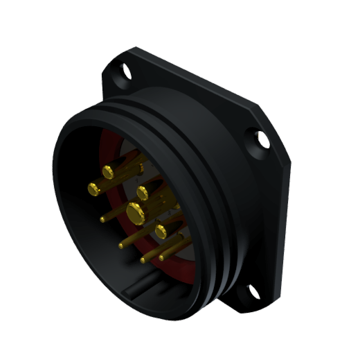 Conector multicontacto de base macho para soldar, tamaño-30, con 9 pines, 10A / 25A / 50A, anodizado negro, IP68
