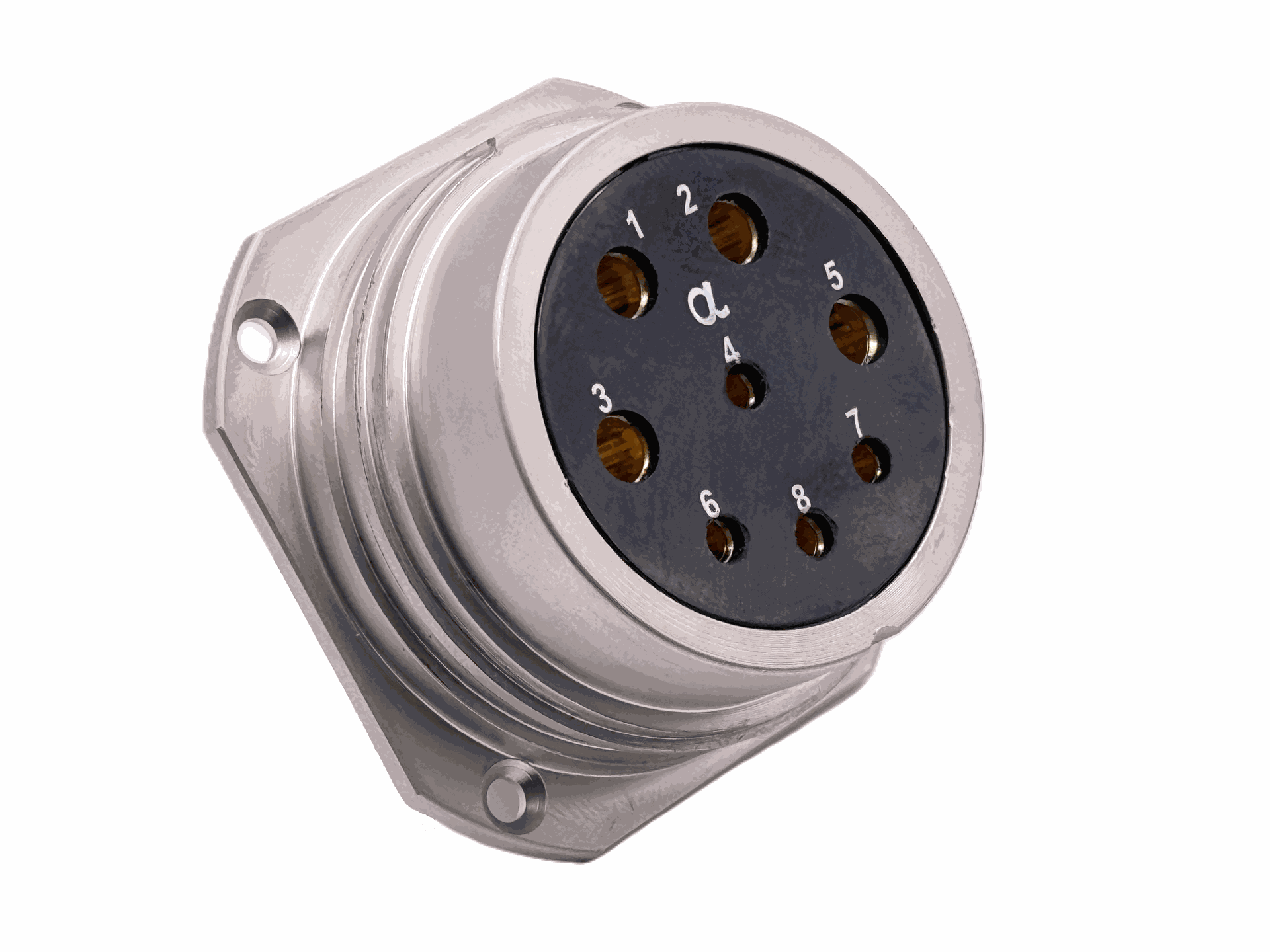 Conector multicontacto de base hembra para soldar, tamaño-40, con 8 pines de 25A / 50A en níquel e IP68