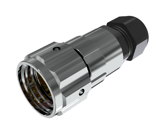 CONNECTOR MULTICONTACT AERIAL PLUG MALE SOLDER SIZE-20 10 PINS 10A CLAMP TYPE B CABLE Ø 7mm-13mm NICKEL IP68