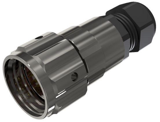 Conector multicontacto aéreo macho para soldar, tamaño-20, con 7 pines de 10A, prensa estopas tipo A para cable Ø 5mm-10mm, níquel, IP68
