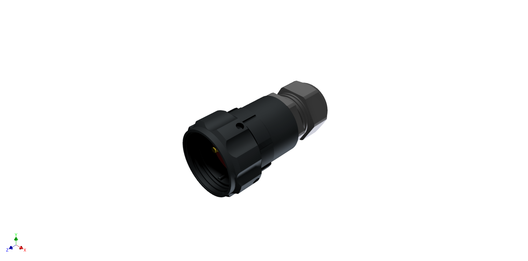 CONNECTOR MULTICONTACT AERIAL PLUG MALE SOLDER SIZE-30 2 PINS 50A CLAMP TYPE B CABLE Ø 7mm-15mm BLACK ANODISED IP68