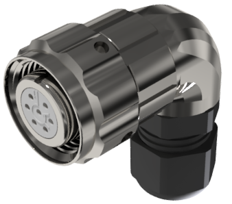CONNECTOR MULTICONTACT AERIAL PLUG RIGHT ANGLE MALE SOLDER SIZE-10 7 PINS 7.5A CLAMP TYPE D CABLE Ø 4.5mm-10mm NICKEL IP68