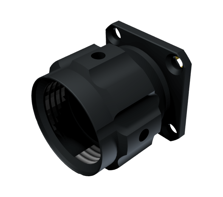 Multicontact connector receptacle with coupling nut and male solder size-10 with 3 pins 10A in black anodised IP68