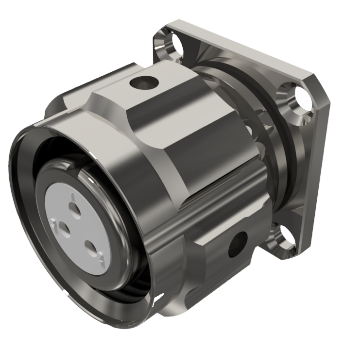 Multicontact connector receptacle with coupling nut female solder size-10 3 pins 10A nickel IP68