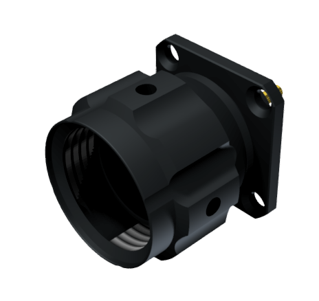 CONNECTOR MULTICONTACT RECEPTACLE WITH COUPLING NUT MALE SOLDER SIZE-10 4 PINS 10A BLACK ANODISED IP68