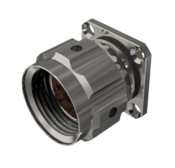 Conector multicontacto de base con racor macho para soldar de tamaño-10 con 7 pines y 7.5A en niquel con IP68
