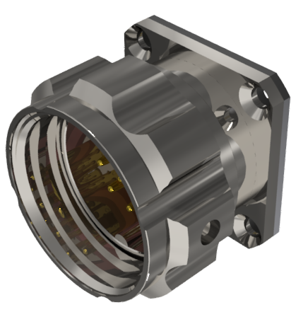 CONNECTOR MULTICONTACT RECEPTACLE WITH COUPLING NUT MALE SOLDER SIZE-20 13 PINS 10A NICKEL IP68 WITH SQUARE GASKET